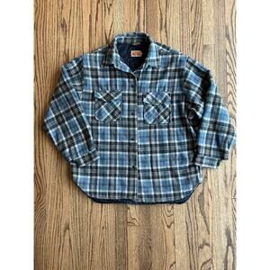 Conte of Florence Long Sleeve Button Up Shirt Jacket Warm Fleece Lined Sz XL